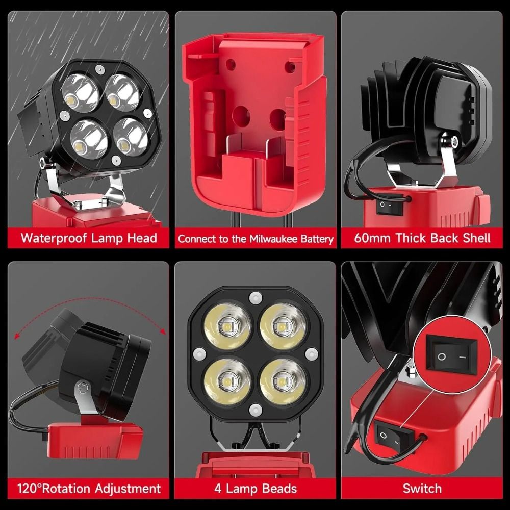6500K, 6000LM Job Site Lightin - Power Tools For Construction recension och pris