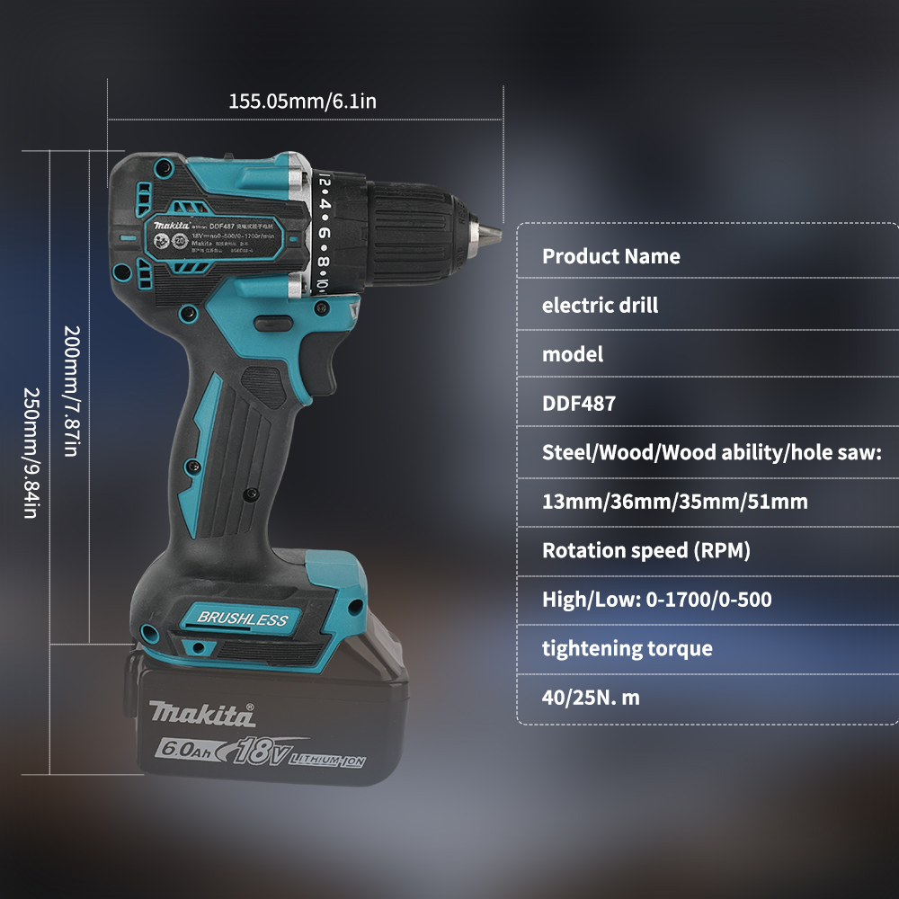 18V Brushless Cordless Drill 4 - Power Tools Icon recension och pris