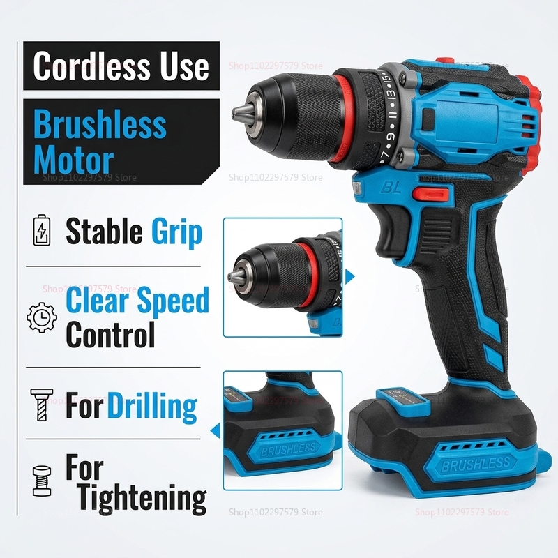 Brushless Cordless Electric Dr - Power Tools For Construction recension och pris
